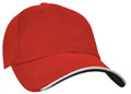 FRONT VIEW OF BASEBALL CAP RED/WHITE/BLACK